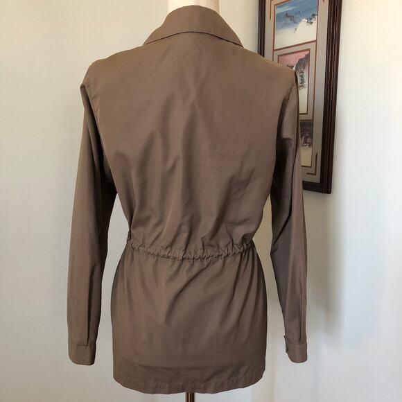 VTG Misty Harbor Tan Trench Coat Rain Jacket 6 Small Minimalist Preppy 90s Short - Picture 4 of 11